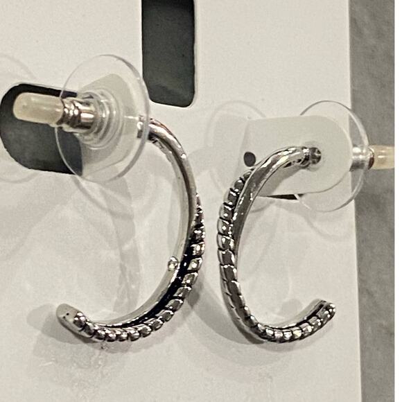 CHARTER CLUB Twisted Double-Row C-Hoop Earrings - Picture 3 of 4